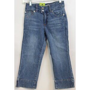 Gap Girls Superlastic Capris sz 10 NWT Slim Straight Leg Blue Jeans Slit Pockets